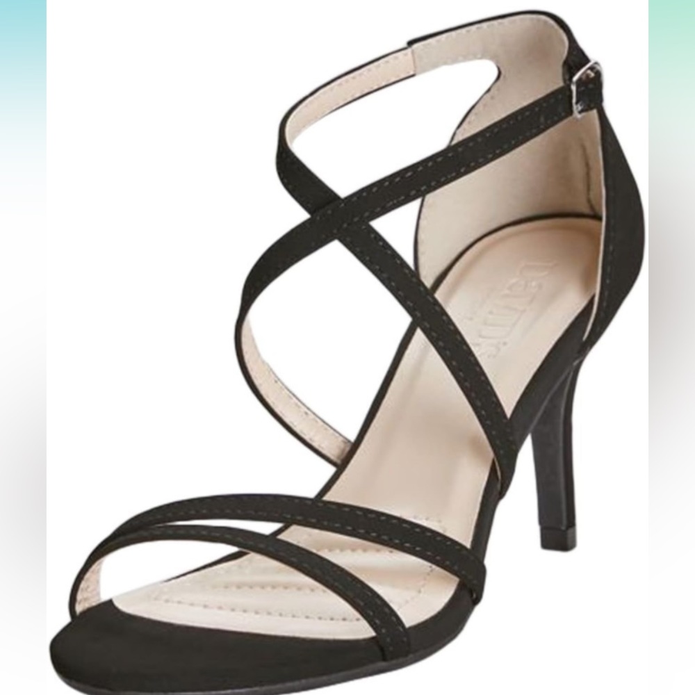 DAVID'S BRIDAL Crisscross Strap High Heel Sandals